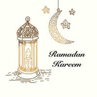hand dragen klotter ramadan kareem islamic firande vektor eps 10