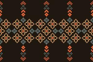 ethnisch geometrisch Stoff Muster Kreuz Stich.ikat Stickerei ethnisch orientalisch Pixel Muster braun Hintergrund. abstrakt, vektor, illustration. Textur, Kleidung, Schal, Dekoration, Motive, Seide Hintergrund. vektor