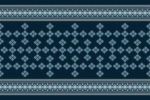 etnisk geometrisk tyg mönster korsa stitch.ikat broderi etnisk orientalisk pixel mönster Marin blå bakgrund. abstrakt, vektor, illustration. textur, kläder, halsduk, dekoration, motiv, siden tapet. vektor