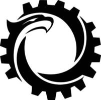 mekanisk Örn logotyp mall i en modern minimalistisk stil vektor