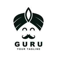 guru logotyp ikon design vektor illustration. logotyp lämplig för man relaterad produkt, yoga, kunskap och reser byrå