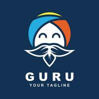 guru logotyp ikon design vektor illustration. logotyp lämplig för man relaterad produkt, yoga, kunskap och reser byrå