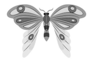 retro Halbton Schmetterling Hintergrund. Schmetterling von Halbton Punkte Collage Element. vektor