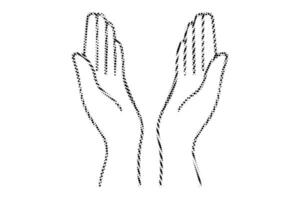 Hände Gesten. Gebet. Hände halten, schützen etwas. Jahrgang Halbton Collage Element. vektor
