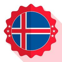 Island Qualität Emblem, Etikett, Zeichen, Taste. Vektor Illustration.