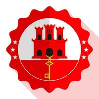 Gibraltar Qualität Emblem, Etikett, Zeichen, Taste. Vektor Illustration.