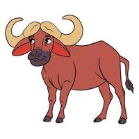 Tiercharakter lustiger Büffel im Cartoon-Stil. Kinderillustration. vektor