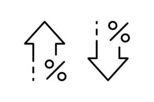 procent pil ikon uppsättning. redigerbar stroke. vektor illustration design.