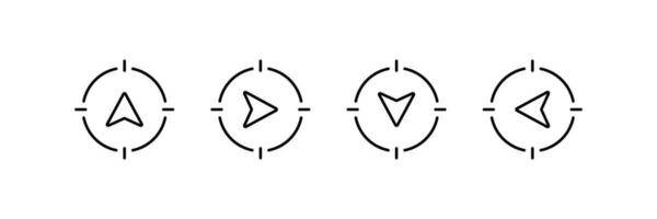 kompass ikon uppsättning. redigerbar stroke. vektor illustration design.