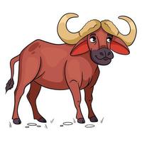 Tiercharakter lustiger Büffel im Cartoon-Stil. Kinderillustration. vektor