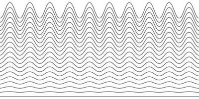 ein Sammlung von wellig Zickzack- horizontal wackelig Linien, nahtlos Grenzen, und glatt und eckig Grafik Design Elemente einstellen auf ein Weiß Hintergrund. vektor