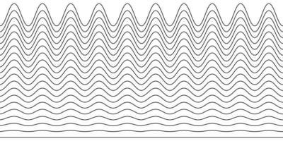 en samling av vågig sicksack- horisontell wiggly rader, sömlös gränser, och slät och vinkel- grafisk design element uppsättning på en vit bakgrund. vektor