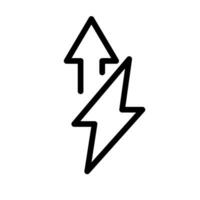Vektor schwarz Linie Symbol hoch Energie Verbrauch isoliert auf Weiß Hintergrund