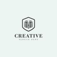 Buchhandlung Logo Design, einfarbig, einzigartig Logo, einfach, Nein Gradient, schwarz und Weiss, Negativ Raum vektor