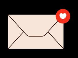 Liebe Brief Briefumschlag Benachrichtigung Valentinsgrüße Tag minimal Liebe Brief Vektor Illustration.