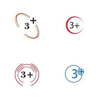 3 plus Symbol Symbol Vektor Illustration Designvorlage