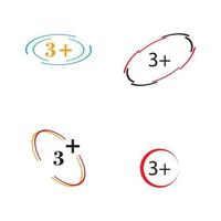 3 plus Symbol Symbol Vektor Illustration Designvorlage