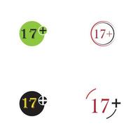 17 plus Symbol Illustration isoliertes Vektorzeichensymbol vektor