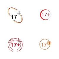 17 plus Symbol Illustration isoliertes Vektorzeichensymbol vektor