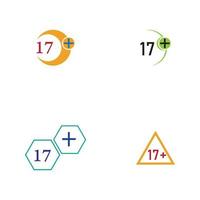 17 plus Symbol Illustration isoliertes Vektorzeichensymbol vektor