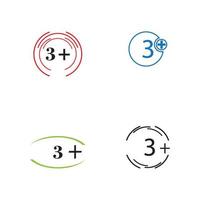 3 plus Symbol Symbol Vektor Illustration Designvorlage