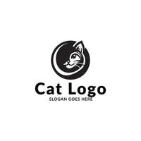 kattdjur elegans i svartvit - konstnärlig emblem design vektor