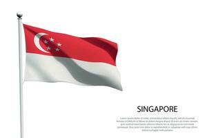 nationell flagga singapore vinka på vit bakgrund vektor