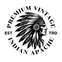 indisch Apache Stamm Logo Symbol Design vektor