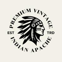 indisch Apache Stamm Logo Symbol Design vektor