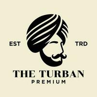 Turban männlich Kopf Logo Symbol Design Illustration vektor