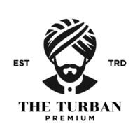 turban manlig huvud logotyp ikon design illustration vektor