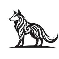 Wolf Stammes- schwarz Weiß modern Design vektor