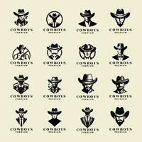 Cowboy Kopf Vorderseite Gesicht Logo Symbol Design vektor