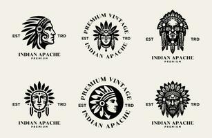 indisk apache stam logotyp ikon design vektor