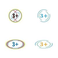 3 plus Symbol Symbol Vektor Illustration Designvorlage