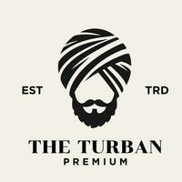 turban manlig huvud logotyp ikon design illustration vektor