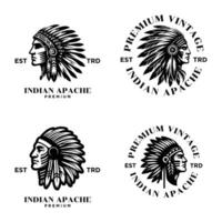 indisch Apache Stamm Logo Symbol Design vektor