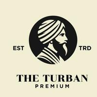 turban manlig huvud logotyp ikon design illustration vektor