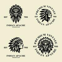 indisch Apache Stamm Logo Symbol Design vektor