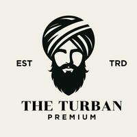 turban manlig huvud logotyp ikon design illustration vektor