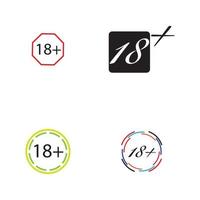 18 plus Symbol Symbol Vektor Illustration Design-Vorlage