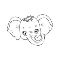 tecknad serie elefant vektor skiss