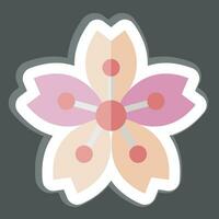 Aufkleber Sakura. verbunden zu Sakura Festival Symbol. einfach Design editierbar. einfach Illustration vektor