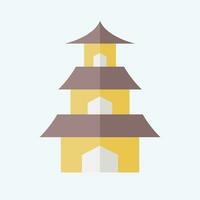 Symbol Tempel. verbunden zu Sakura Festival Symbol. eben Stil. einfach Design editierbar. einfach Illustration vektor