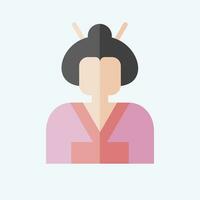 ikon geisha. relaterad till sakura festival symbol. platt stil. enkel design redigerbar. enkel illustration vektor
