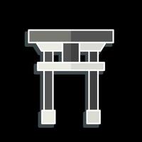 ikon torii. relaterad till sakura festival symbol. glansig stil. enkel design redigerbar. enkel illustration vektor