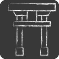 ikon torii. relaterad till sakura festival symbol. krita stil. enkel design redigerbar. enkel illustration vektor