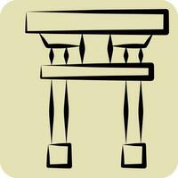 ikon torii. relaterad till sakura festival symbol. hand dragen stil. enkel design redigerbar. enkel illustration vektor