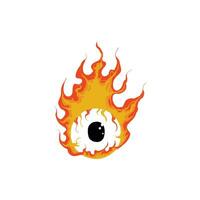 Vektor Illustration von ein feurig flammend Augapfel