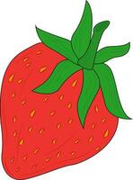 Erdbeere. Erdbeere rot Sommer- Frucht. natürlich, organisch Dessert süss, frisch Beere. natürlich Produkt. gesund Essen und Diät. Design Gruß Karten, Poster, Flecken, druckt auf Kleidung, Embleme. vektor